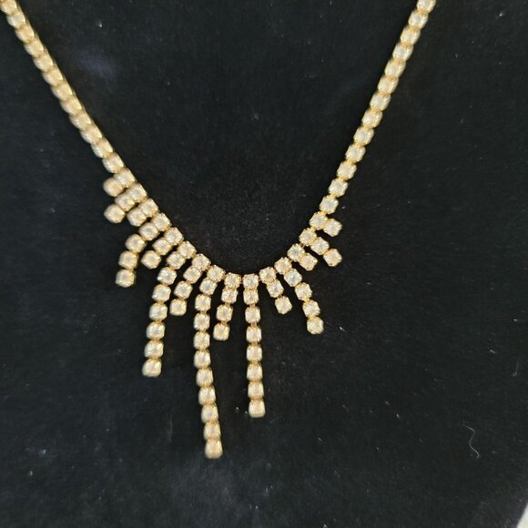 Monet Vintage Gold Studded Necklace signed  15‎ Inch Chain - Picture 5 of 5